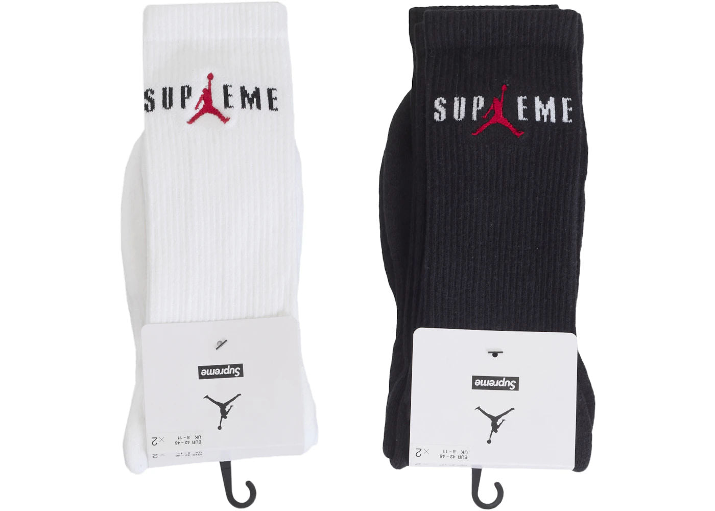 Supreme®/Jordan® Crew Socks (2 Pack) | White - L