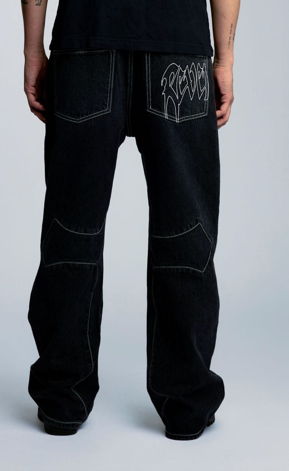 REVENGE CROSS DENIM PANT BLACK FW25