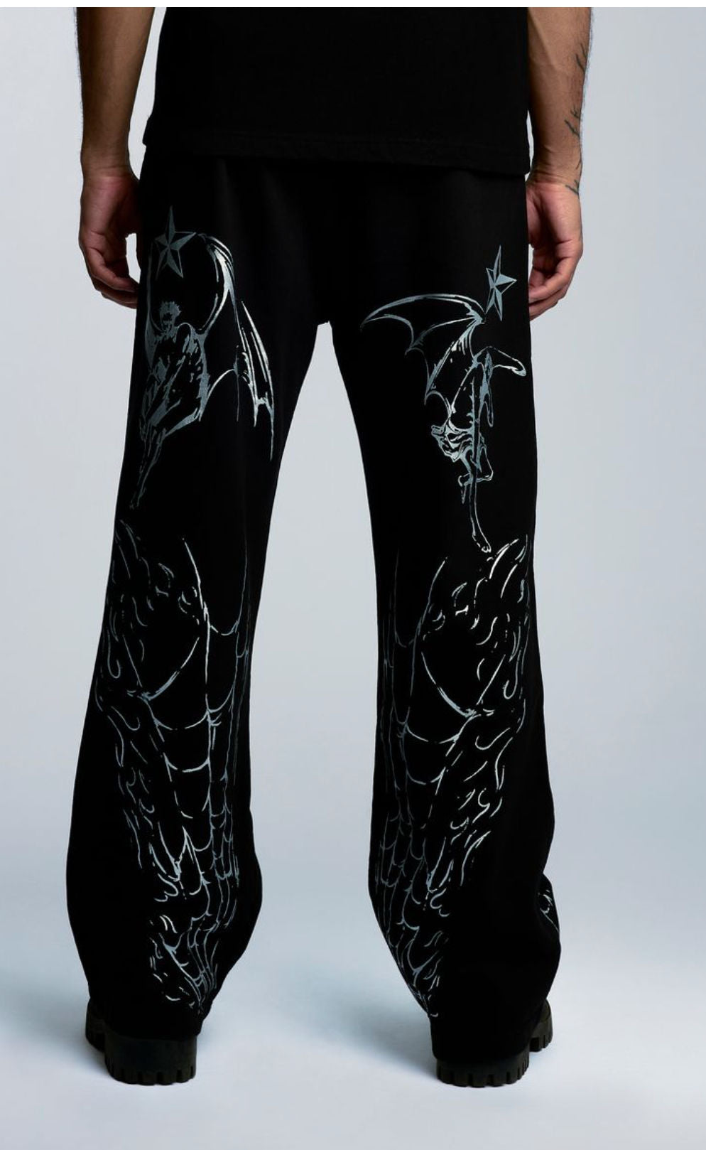 REVENGE TATTOO SWEATPANT BLACK/SILVER FW25