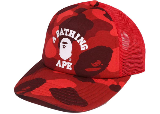 BAPE COLLEGE MESH CA red