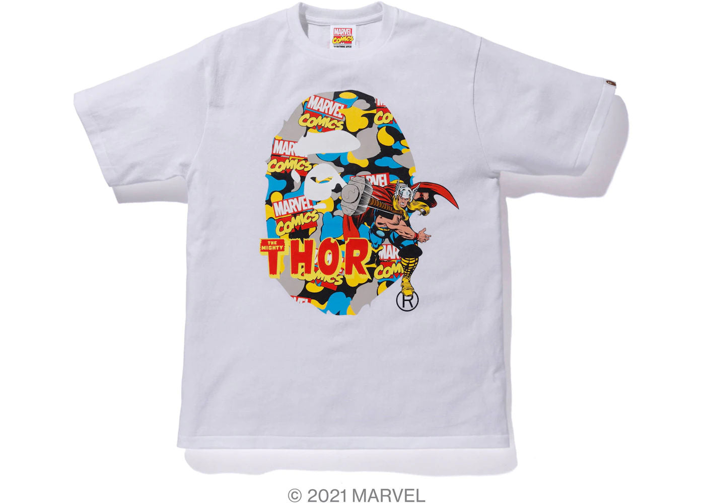 bape x marvel milo camo mighty thor tee black