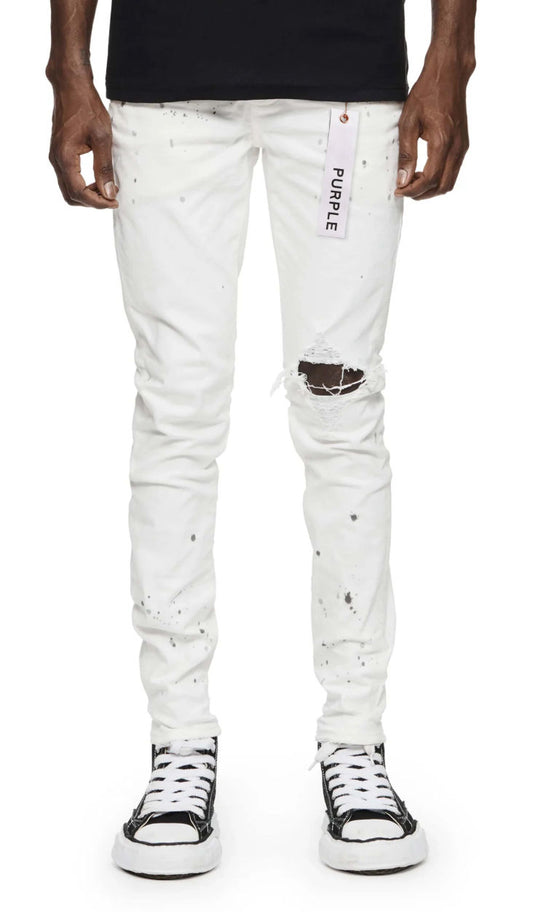 Purple Denim Optic White Paint Blowout