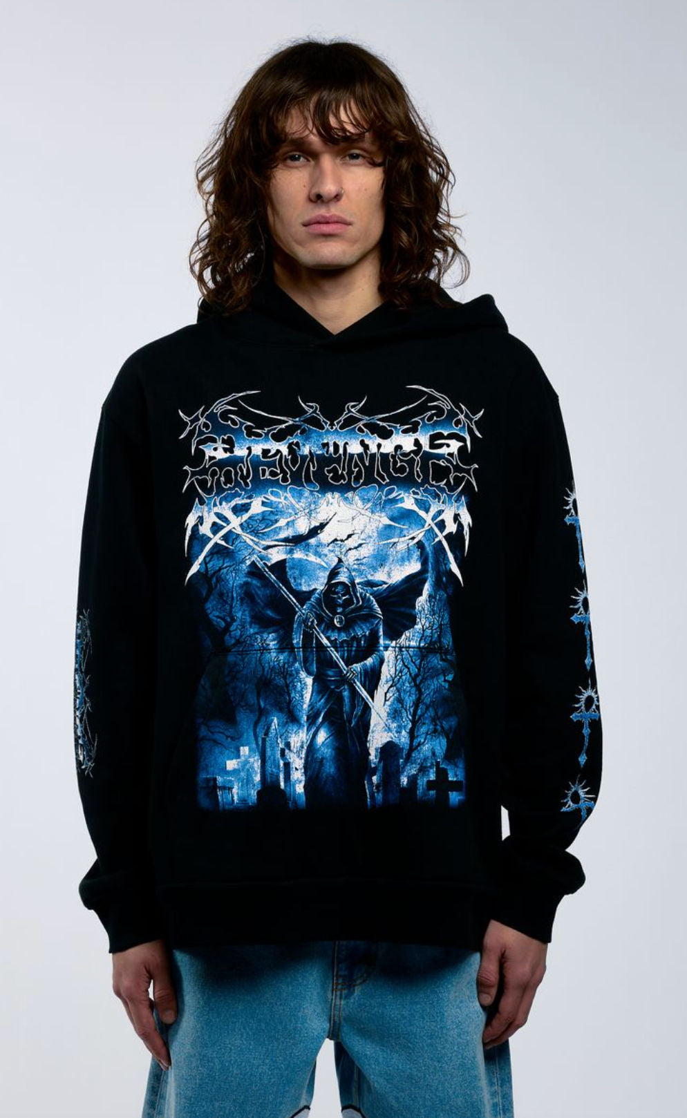 REVENGE CHROME REAPER HOODIE BLACK  FW25