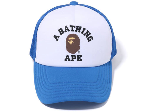 BAPE COLLEGE MESH CAP blue