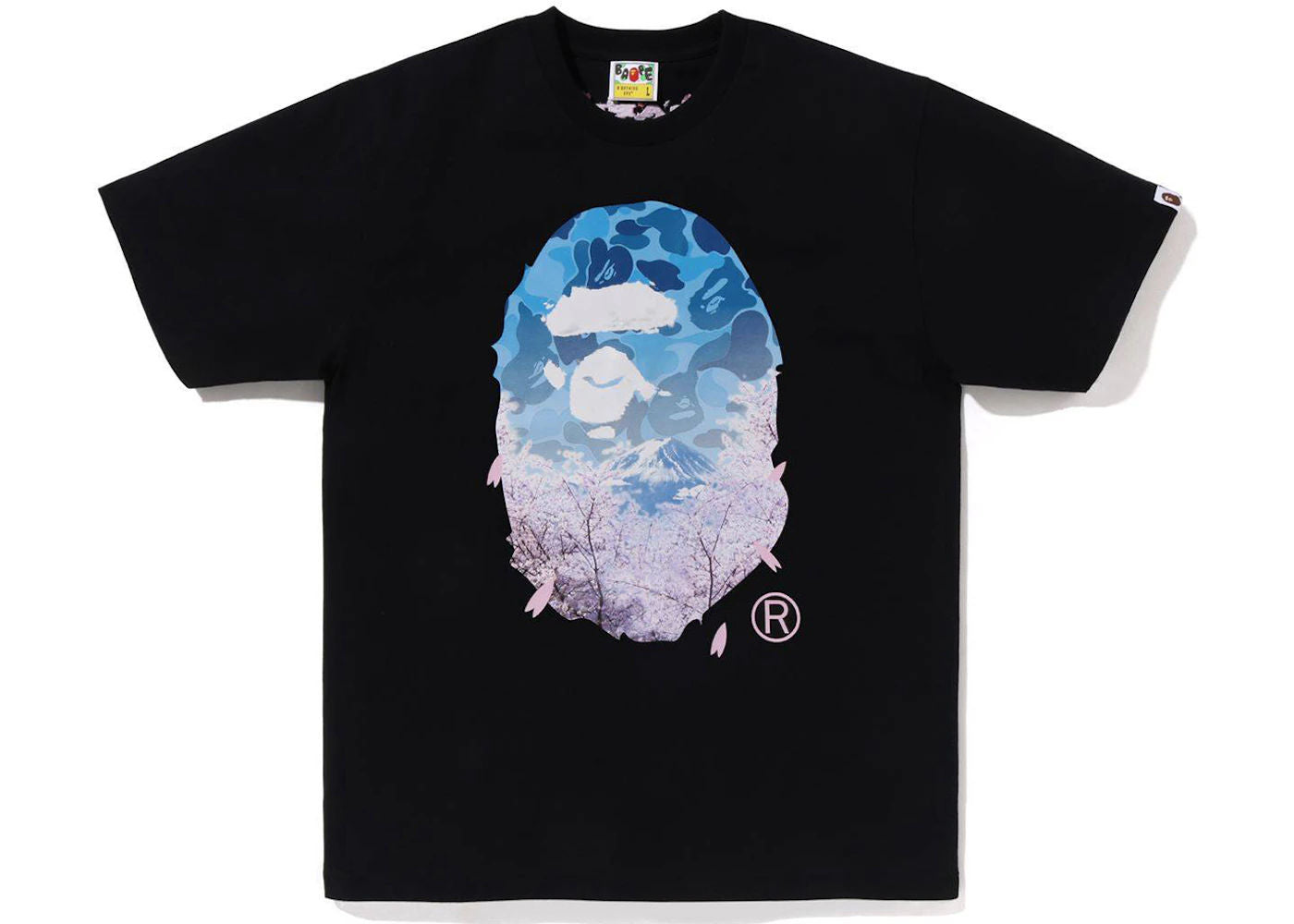 bape autumn photo head ape tee black