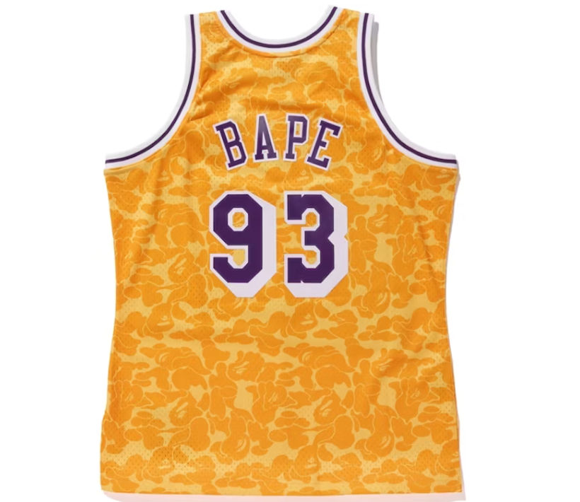BAPE x Mitchell & Ness Lakers ABC Basketball Swingman Jersey