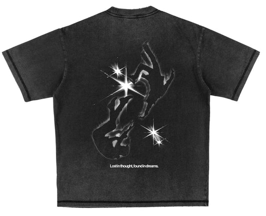 Compliments 'Lost in Thought' Black Vintage Tee