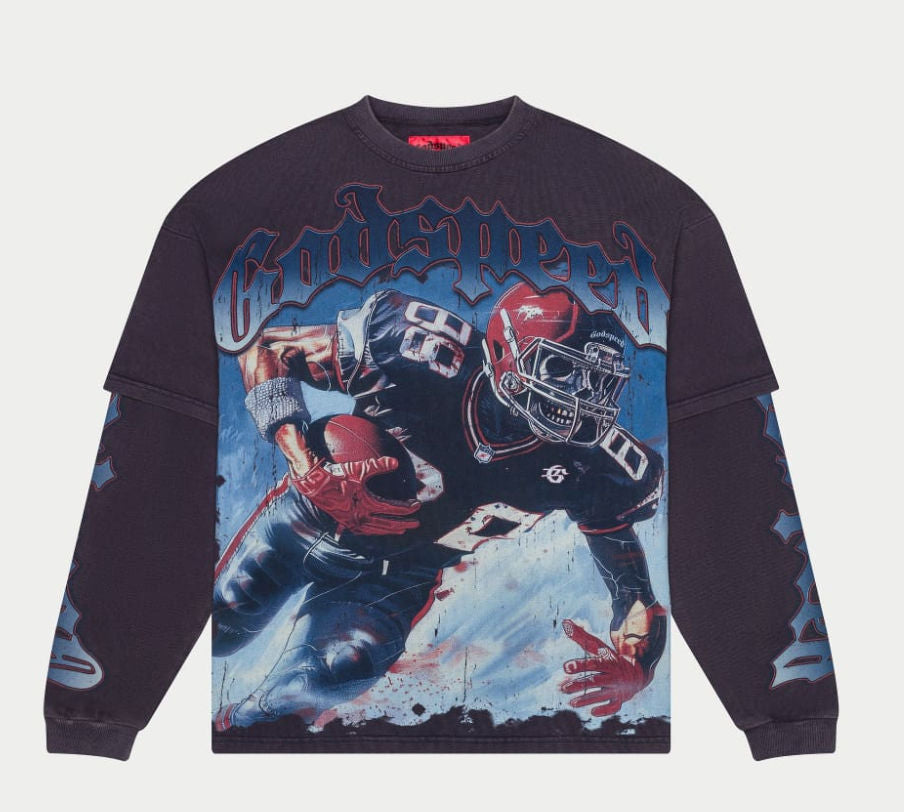 Endzone Dual Layered T-Shirt (Navy Wash) (Endzone-Dual-Layered-T-Shirt-Navy-Wash)