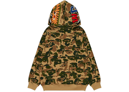 BAPE x KidSuper Camo Shark Full Zip Hoodie Green