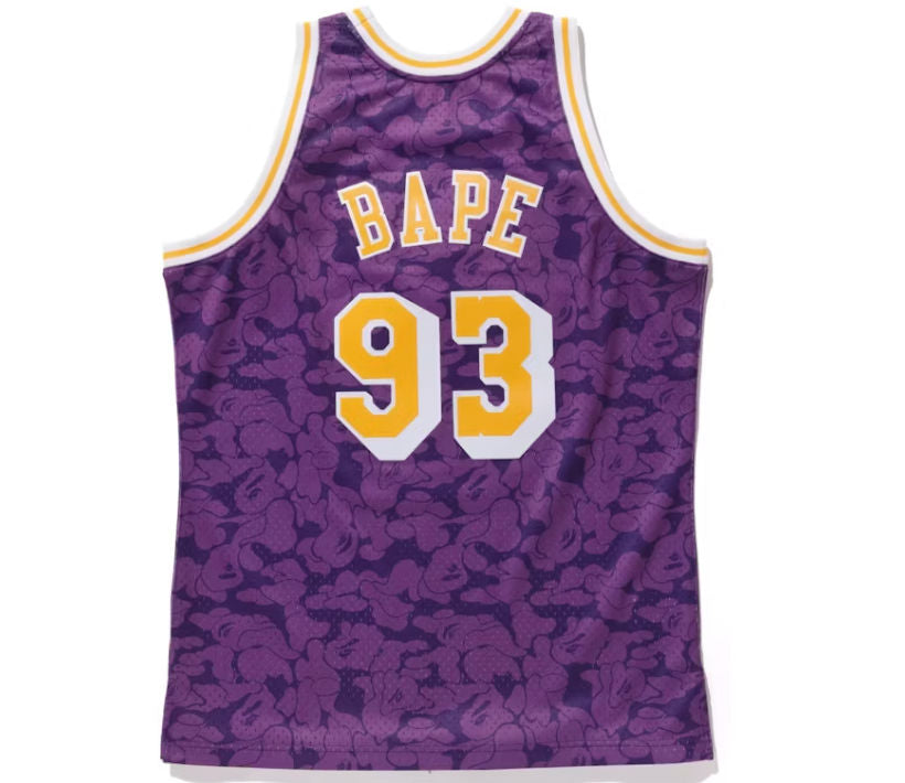 BAPE x Mitchell & Ness Lakers ABC Basketball Swingman Jersey Purple