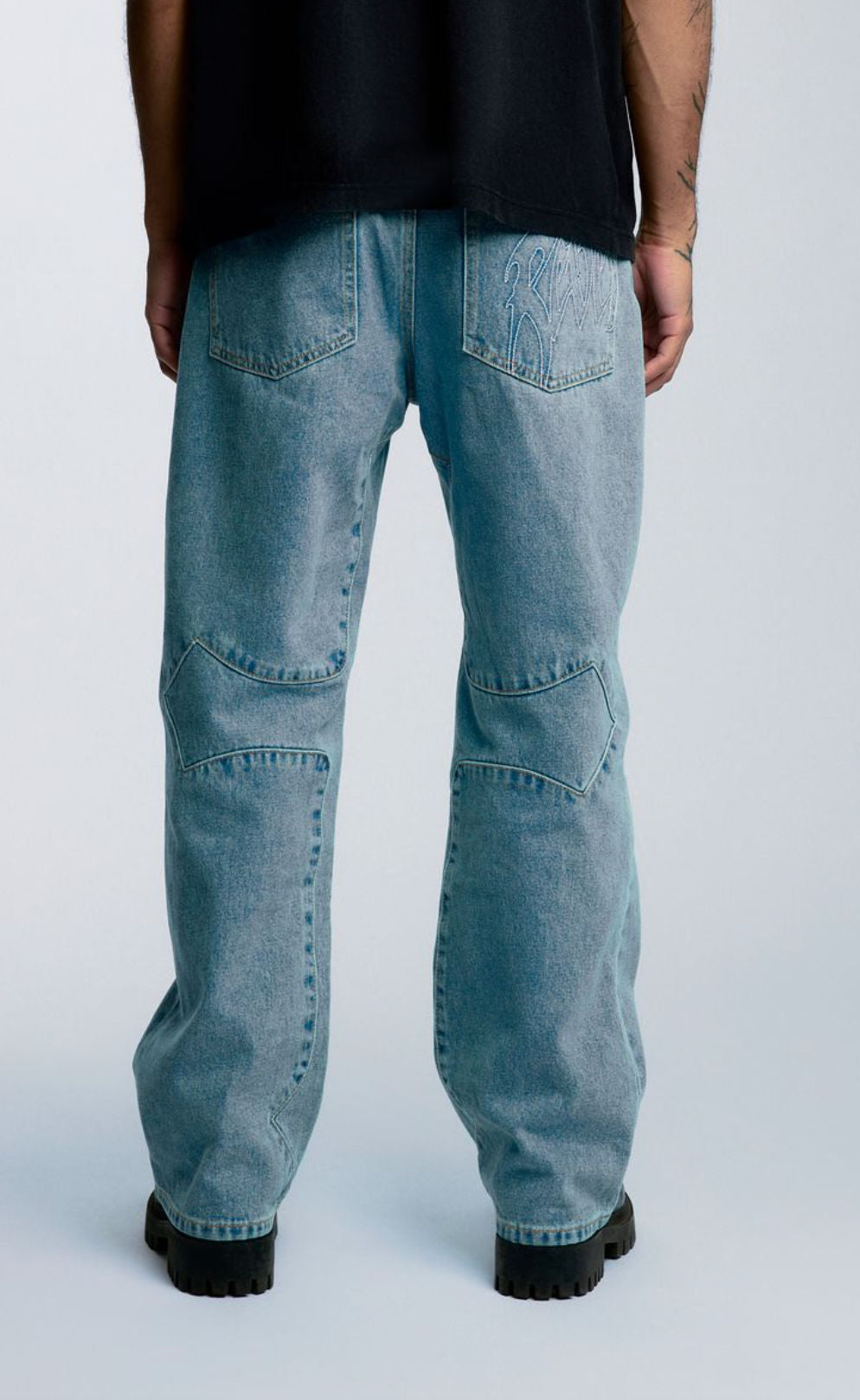 REVENGE CROSS DENIM PANT BLEACHED INDIGO FW25